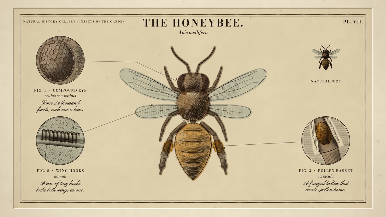 Copperplate Engraving — The Honeybee, Plate VII