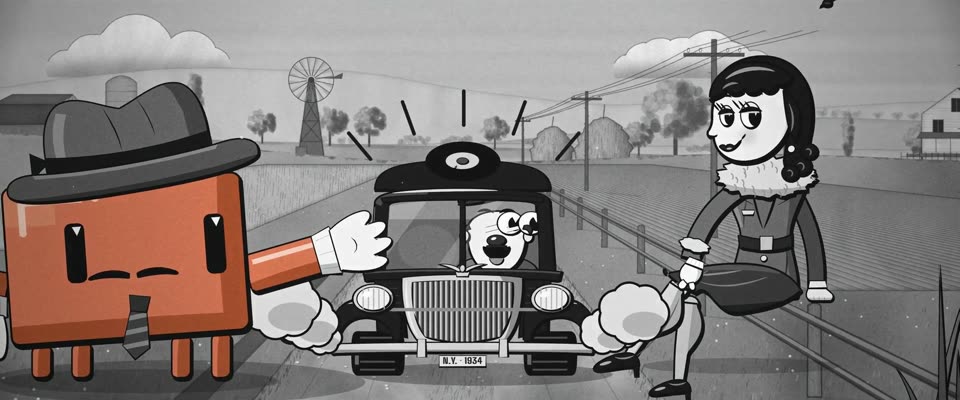 No.7 It Happened One Night (1934) in OPUSCAR 98, 1930s B&W Rubber-hose Cartoon
