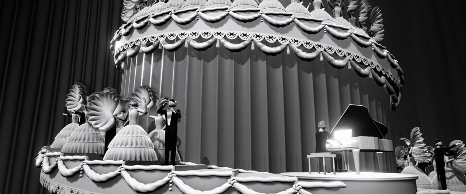 No.9 The Great Ziegfeld (1936) in OPUSCAR 98, Silver B&W 3D Wedding-cake Stage
