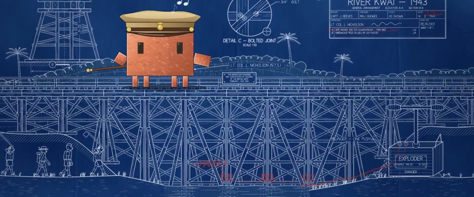No.30 The Bridge on the River Kwai (1957) in OPUSCAR 98, Cyanotype Engineering Blueprint