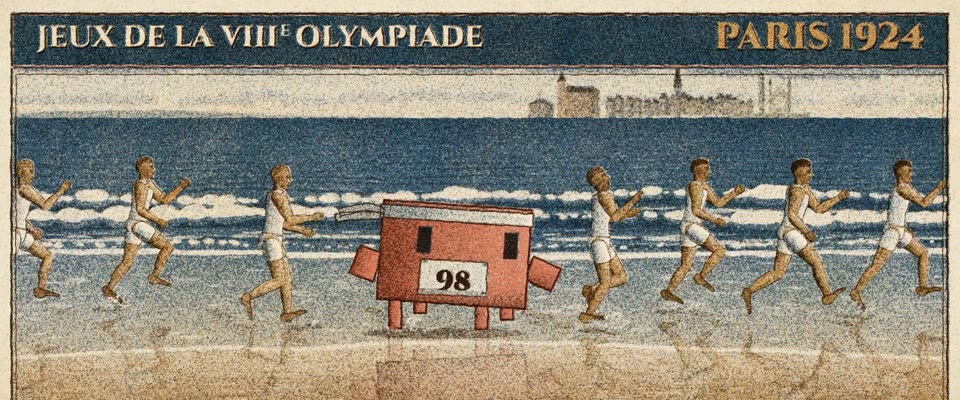 No.54 Chariots of Fire (1981) in OPUSCAR 98, 1924 Paris Olympics Stone Lithograph