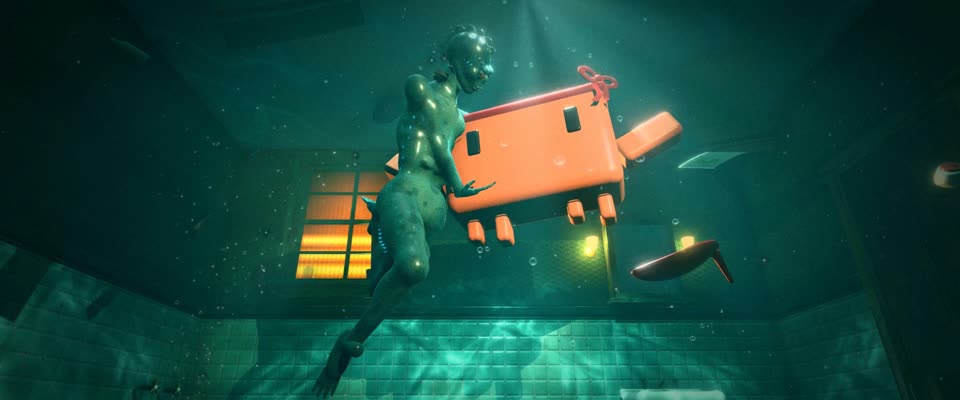 No.90 The Shape of Water (2017) in OPUSCAR 98, 3D Underwater Teal Caustics