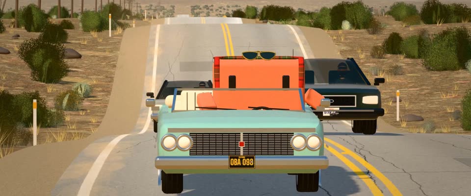 No.98 One Battle After Another (2025) in OPUSCAR 98, 3D Dip-Road Chase, Long Lens